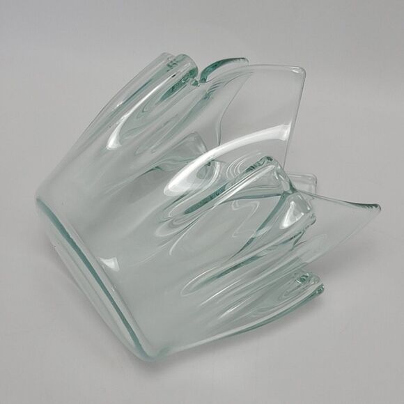 Plexiglass Handkerchief Vase Lucite Acrylic Mid Century Modern Glass Ruffled - Picture 4 of 11